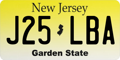 NJ license plate J25LBA