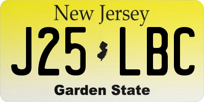 NJ license plate J25LBC