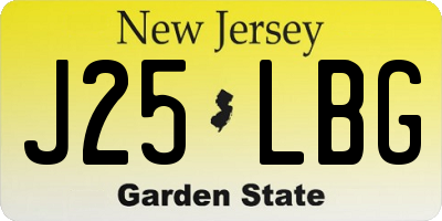 NJ license plate J25LBG