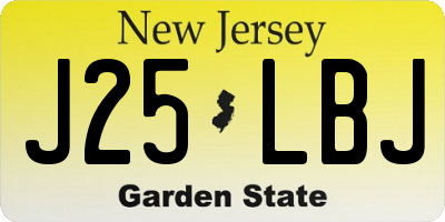 NJ license plate J25LBJ