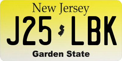 NJ license plate J25LBK