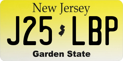 NJ license plate J25LBP