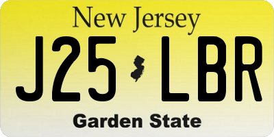 NJ license plate J25LBR