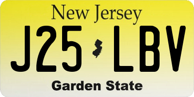 NJ license plate J25LBV