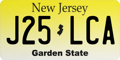 NJ license plate J25LCA
