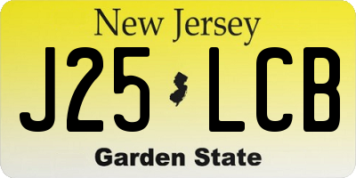 NJ license plate J25LCB