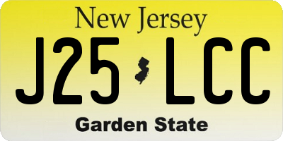 NJ license plate J25LCC