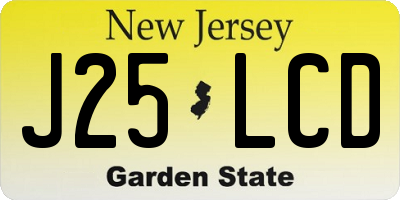 NJ license plate J25LCD