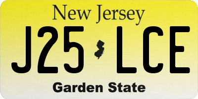 NJ license plate J25LCE