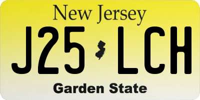 NJ license plate J25LCH