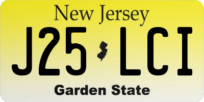 NJ license plate J25LCI