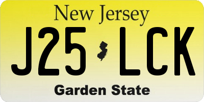 NJ license plate J25LCK