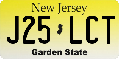NJ license plate J25LCT