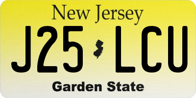 NJ license plate J25LCU