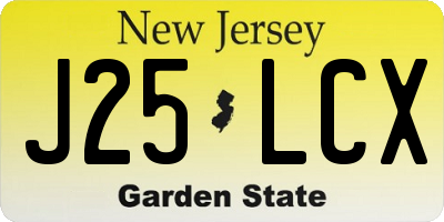 NJ license plate J25LCX