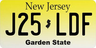 NJ license plate J25LDF