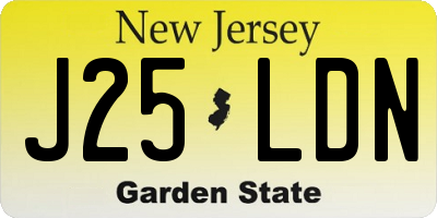 NJ license plate J25LDN
