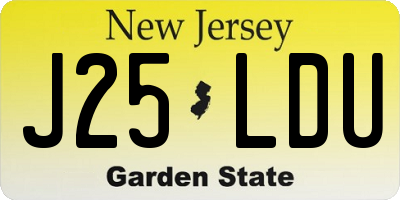 NJ license plate J25LDU