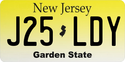 NJ license plate J25LDY
