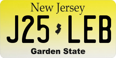 NJ license plate J25LEB