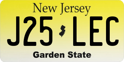 NJ license plate J25LEC