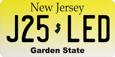 NJ license plate J25LED