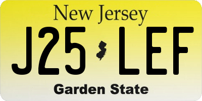 NJ license plate J25LEF