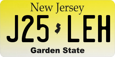 NJ license plate J25LEH