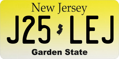 NJ license plate J25LEJ