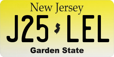 NJ license plate J25LEL
