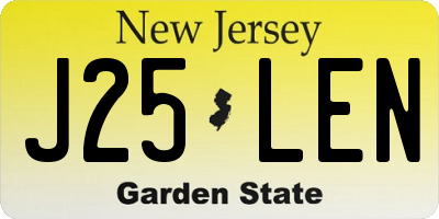 NJ license plate J25LEN