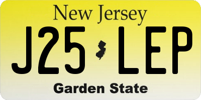 NJ license plate J25LEP