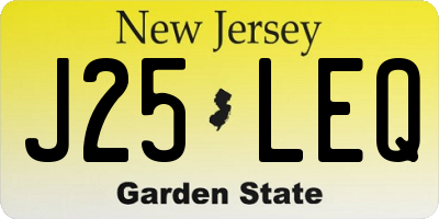 NJ license plate J25LEQ