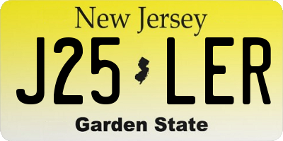 NJ license plate J25LER