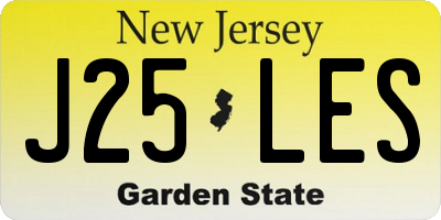 NJ license plate J25LES
