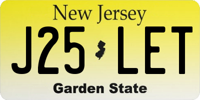 NJ license plate J25LET
