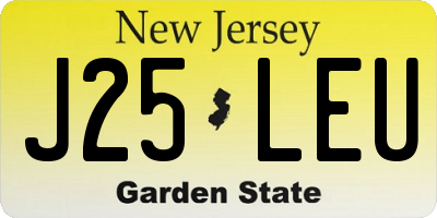 NJ license plate J25LEU