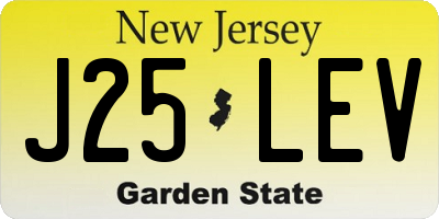 NJ license plate J25LEV