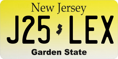 NJ license plate J25LEX