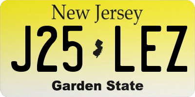 NJ license plate J25LEZ