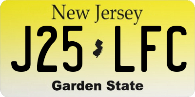 NJ license plate J25LFC