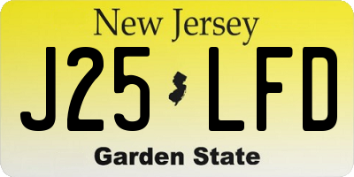 NJ license plate J25LFD
