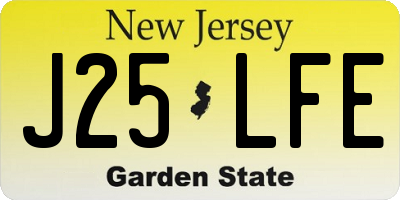 NJ license plate J25LFE