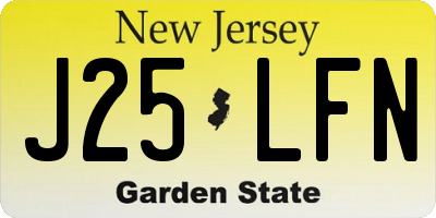 NJ license plate J25LFN