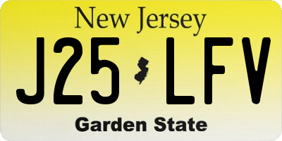NJ license plate J25LFV