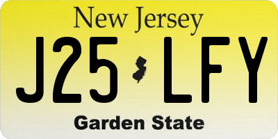 NJ license plate J25LFY