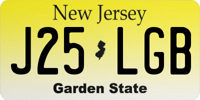 NJ license plate J25LGB