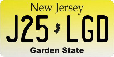 NJ license plate J25LGD