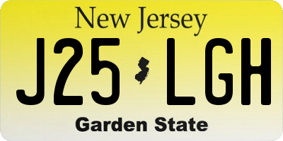 NJ license plate J25LGH