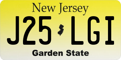 NJ license plate J25LGI